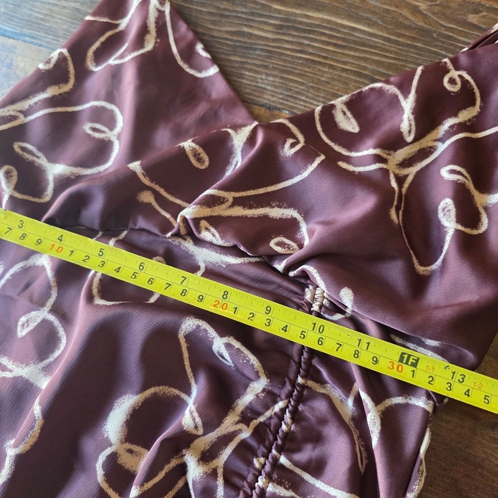 Urban Outfitters Y2K Brown Butterfly Print Midi Dress Sleeveless S/P - Picture 7 of 11